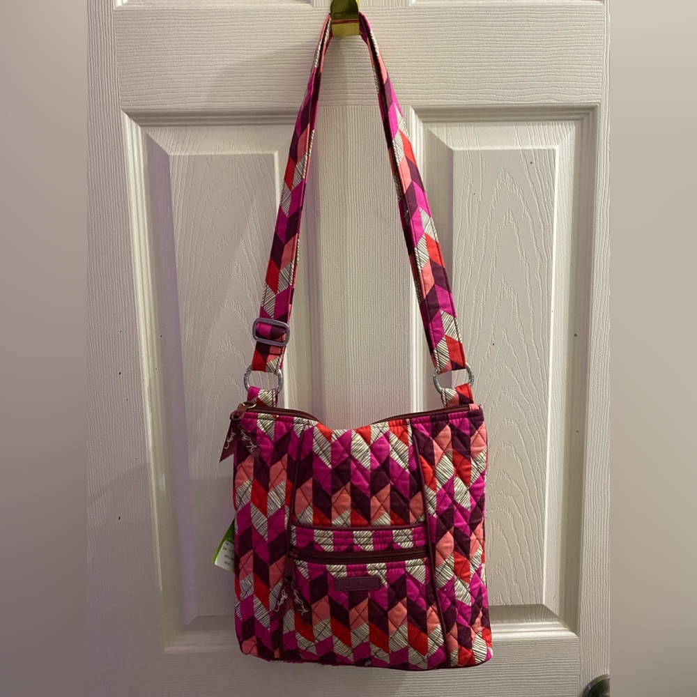 VERA BRADLEY TRIPLE ZIP HIPSTER Bohemian Chevron Crossbody Bag Handbag Nwtag
